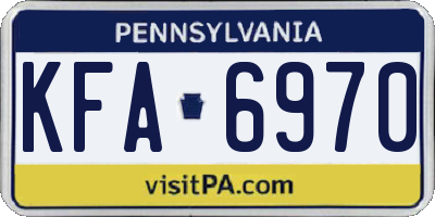 PA license plate KFA6970