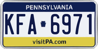 PA license plate KFA6971