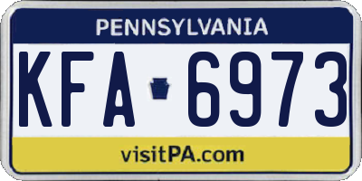 PA license plate KFA6973