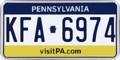 PA license plate KFA6974