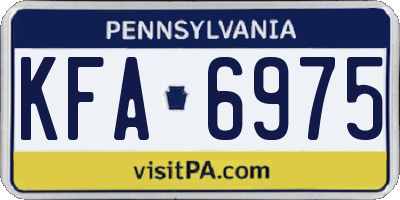 PA license plate KFA6975