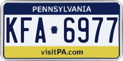 PA license plate KFA6977