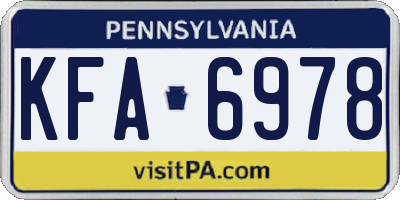 PA license plate KFA6978