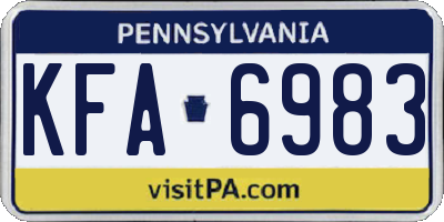 PA license plate KFA6983