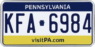 PA license plate KFA6984