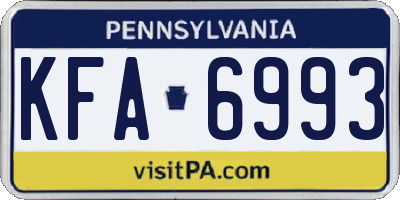 PA license plate KFA6993