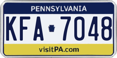 PA license plate KFA7048