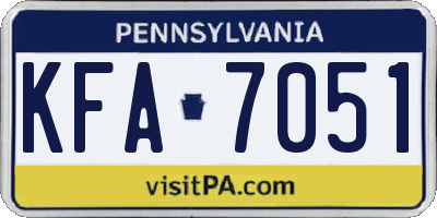 PA license plate KFA7051