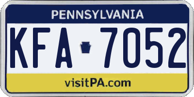 PA license plate KFA7052