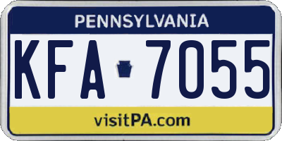 PA license plate KFA7055