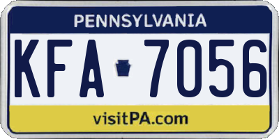 PA license plate KFA7056