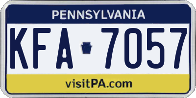 PA license plate KFA7057