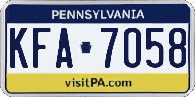 PA license plate KFA7058