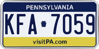 PA license plate KFA7059