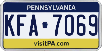 PA license plate KFA7069