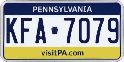 PA license plate KFA7079