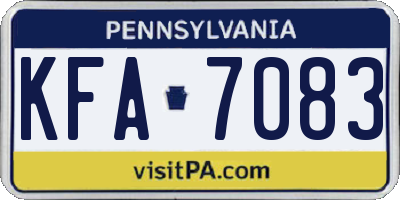 PA license plate KFA7083