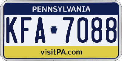 PA license plate KFA7088