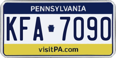 PA license plate KFA7090
