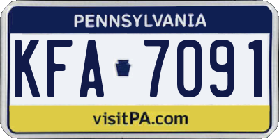PA license plate KFA7091