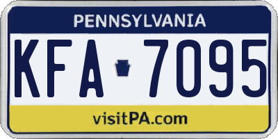 PA license plate KFA7095