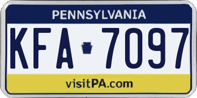 PA license plate KFA7097