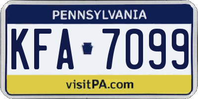 PA license plate KFA7099