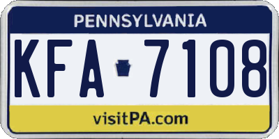PA license plate KFA7108