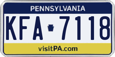 PA license plate KFA7118