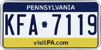 PA license plate KFA7119