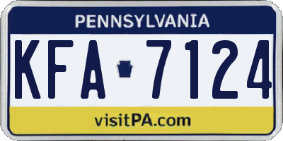 PA license plate KFA7124