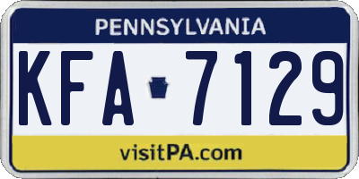 PA license plate KFA7129