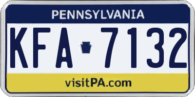 PA license plate KFA7132