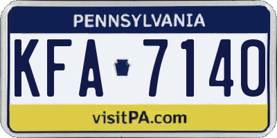 PA license plate KFA7140