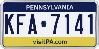 PA license plate KFA7141