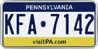 PA license plate KFA7142