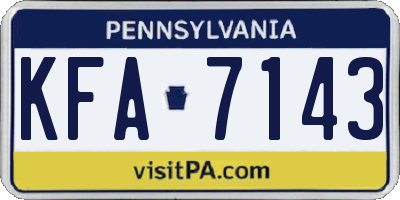 PA license plate KFA7143