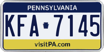 PA license plate KFA7145