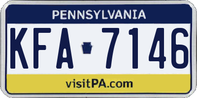 PA license plate KFA7146