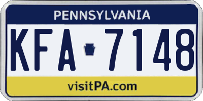 PA license plate KFA7148