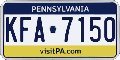PA license plate KFA7150
