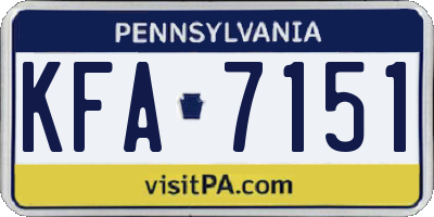 PA license plate KFA7151