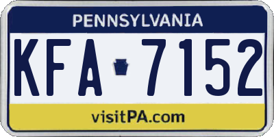 PA license plate KFA7152
