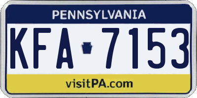 PA license plate KFA7153