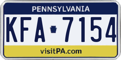 PA license plate KFA7154