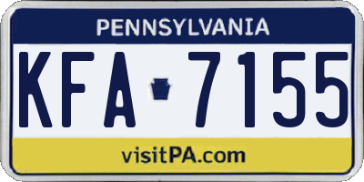 PA license plate KFA7155