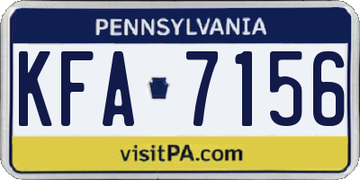 PA license plate KFA7156