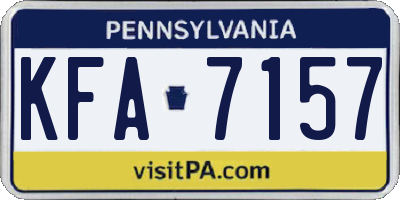 PA license plate KFA7157