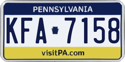 PA license plate KFA7158