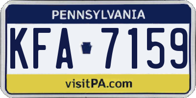PA license plate KFA7159